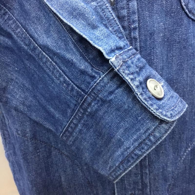 ジャーナルスタンダード JOURNAL STANDARD シャツ、ブラウス 長袖 長袖シャツ カラーシャツ ポケットシャツ 長袖カットソー デニムシャツ L 無地 インディゴ / インディゴ /  メンズ USED 古着 中古 10108753