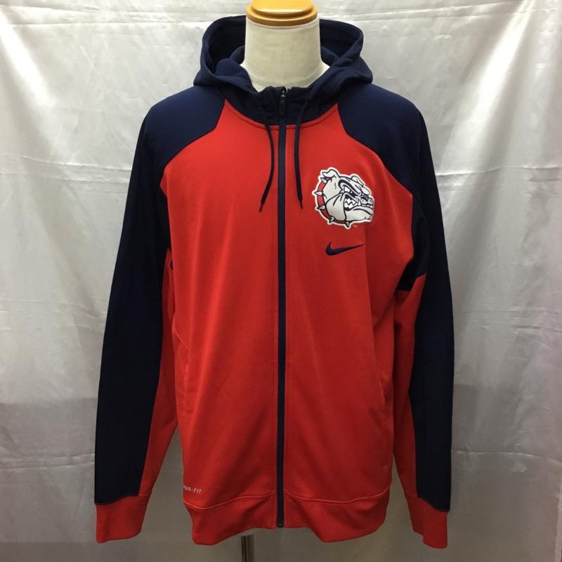 ナイキ NIKE ジャケット、上着 ジャンパー、ブルゾン ジップアップパーカー 長袖パーカー フード付きパーカー スポーツウェア XL ロゴ、文字 紺 / ネイビー / X 赤 / レッド / メンズ USED 古着 中古 10112458