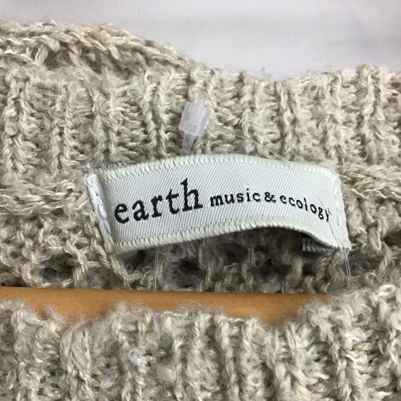 アースミュージックアンドエコロジー earth music&ecology ニット、セーター 半袖 半袖ニットカットソー クルーネックカットソー 半袖セーター 総柄 ベージュ / ベージュ / レディース USED 古着 中古 10117895