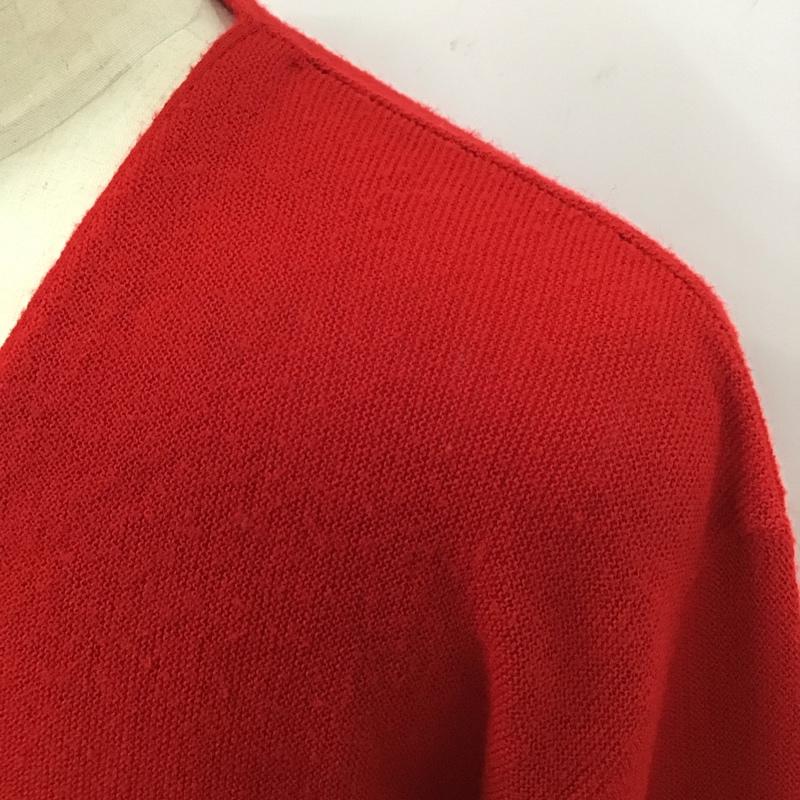 ラコステ LACOSTE カーディガン 長袖 80s USA製 アクリルニット カーディガン IZOD L ロゴ、文字 赤 / レッド / メンズ USED 古着 中古 10118295