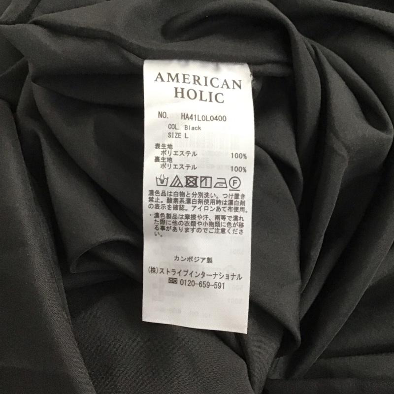 アメリカンホリック AMERICAN HOLIC スカート ロングスカート ロングスカート フレアスカート カジュアルスカート L チェック 黒 / ブラック / レディース USED 古着 中古 10138815