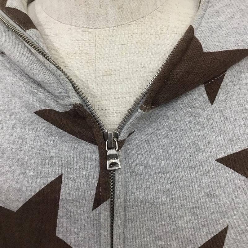 ベイプ BAPE パーカー 長袖 長袖パーカー フード付きパーカー プリントスウェット トレーナー XL ロゴ、文字 灰 / グレー / X 茶 / ブラウン / メンズ USED 古着 中古 10107407