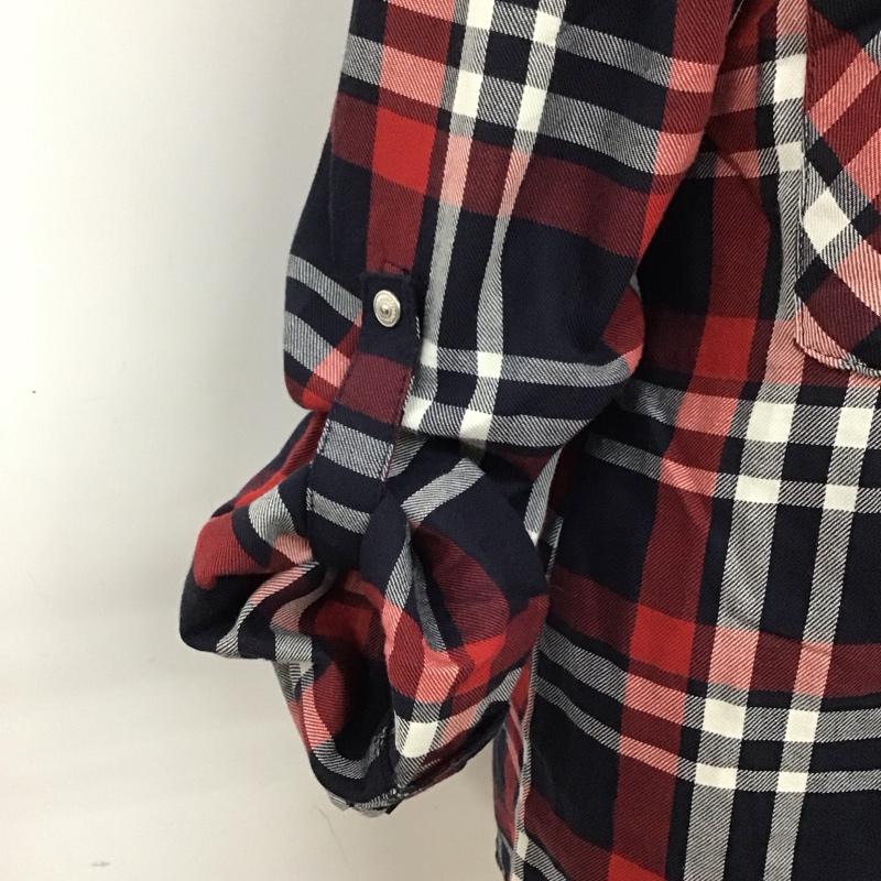 ザラウーマン ZARA WOMAN シャツ、ブラウス 長袖 ワークシャツ XS チェック 赤 / レッド / X 紺 / ネイビー / X 白 / ホワイト / レディース USED 古着 中古 10113478