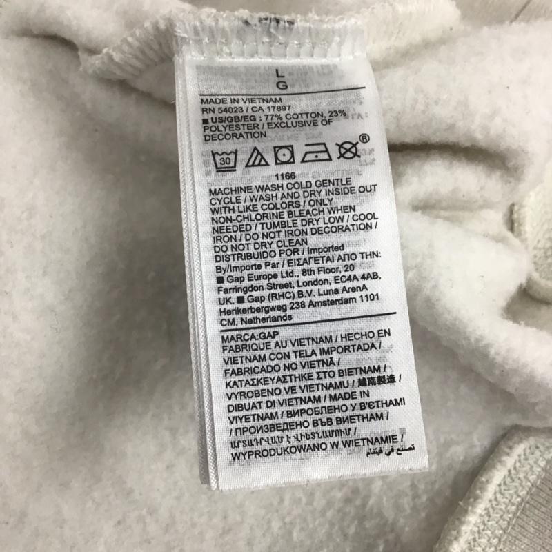 ギャップ GAP トレーナー 長袖 長袖トレーナー スウェット クルーネック プルオーバー L ロゴ、文字 白 / ホワイト / メンズ USED 古着 中古 10132802