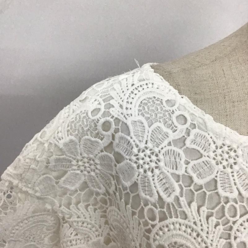 ローリーズファーム LOWRYS FARM カットソー 半袖 LF615045N9 レース M レース柄 白 / ホワイト / レディース USED 古着 中古 10121121