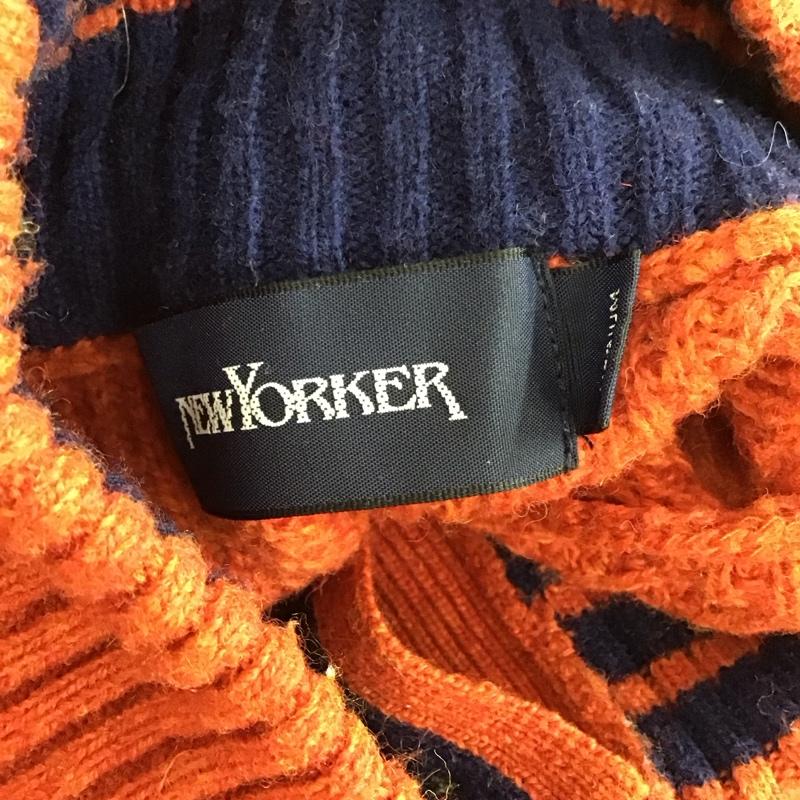 ニューヨーカー NEWYORKER カーディガン 長袖 長袖ニットカーディガン リブニットカーディガン 前ボタン M 無地 橙 / オレンジ / メンズ USED 古着 中古 10114184