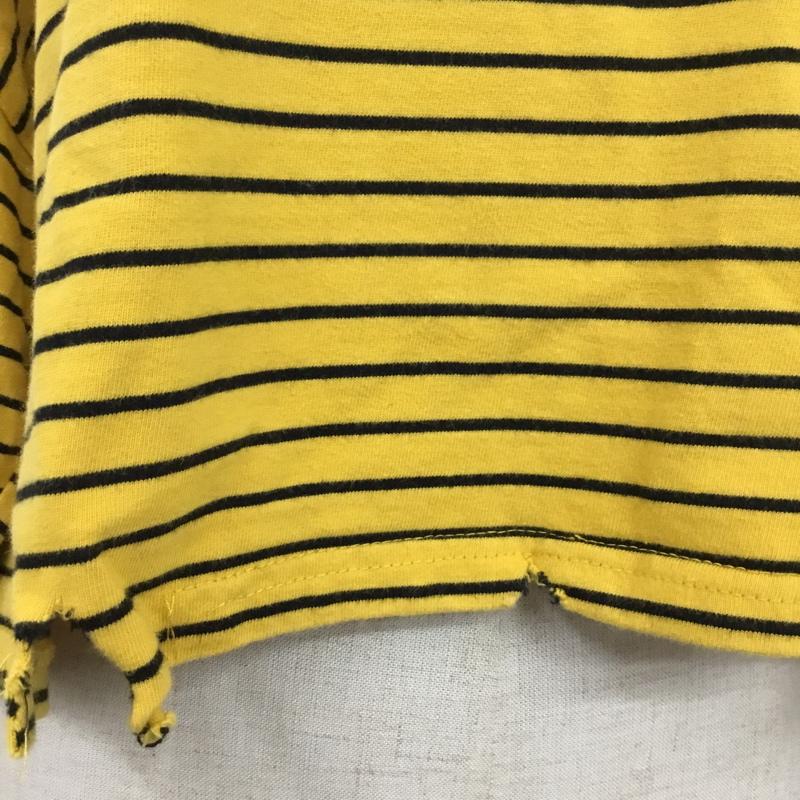 ベルシュカ Bershka カットソー 長袖 長袖カットソー クルーネックカットソー ロングスリーブカットソー ボーダーTシャツ S ボーダー柄 黒 / ブラック / X 黄 / イエロー / レディース USED 古着 中古 10110308
