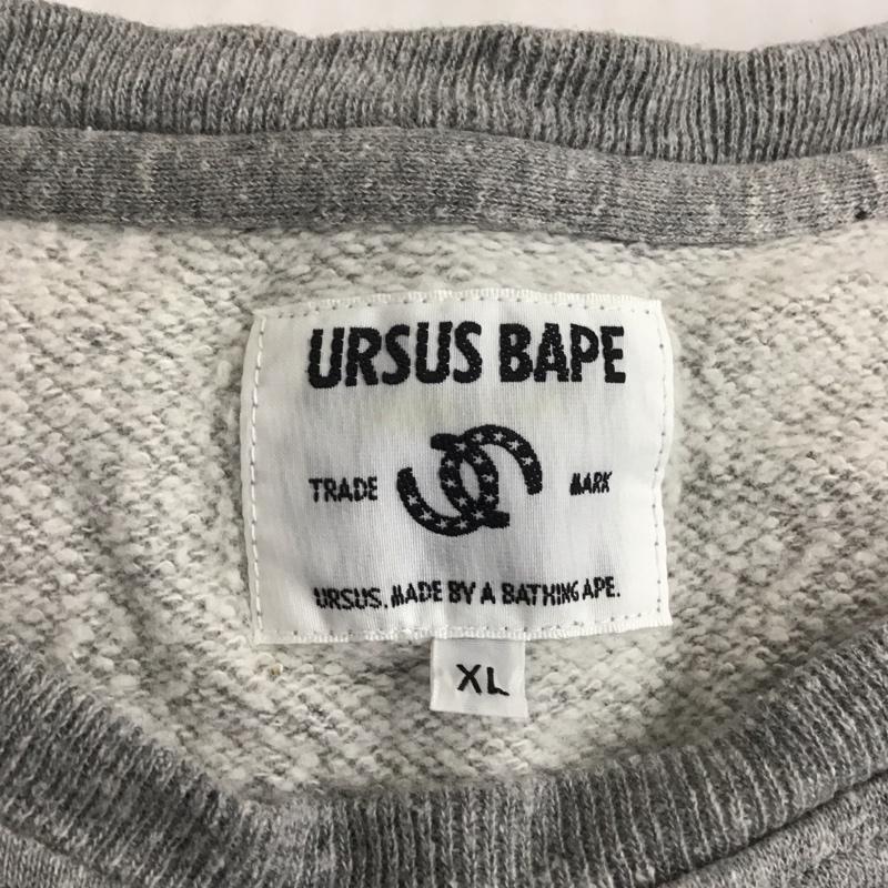 アベイシングエイプ A BATHING APE トレーナー 長袖 長袖カットソー クルーネックカットソー ロングスリーブカットソー プリントトレーナー XL ロゴ、文字 灰 / グレー / メンズ USED 古着 中古 10109786