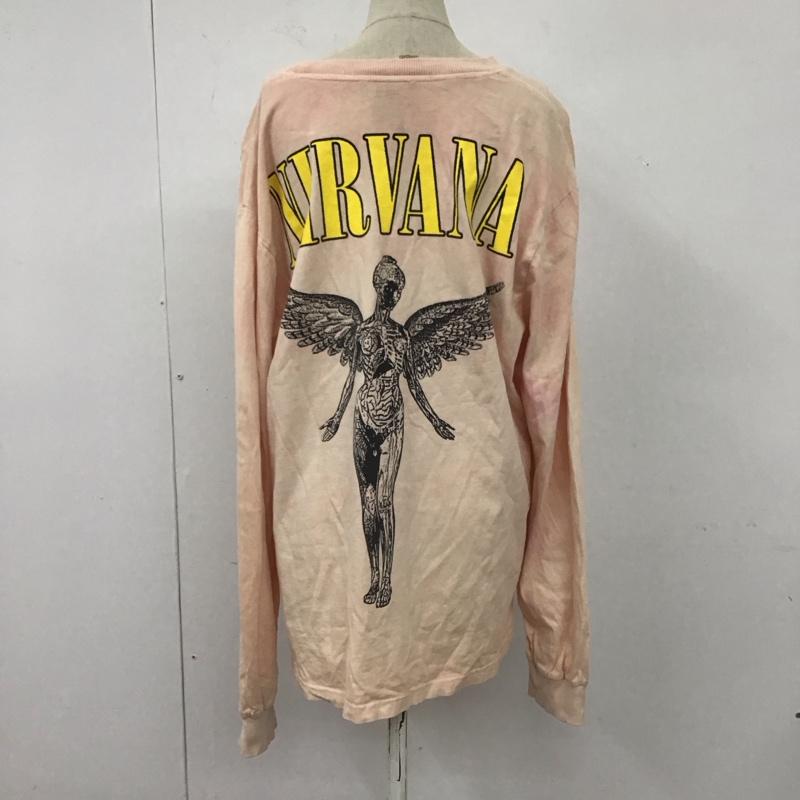 ザラ ZARA Tシャツ 長袖 0438 329 620 NIRVANA ロンT バックプリント L ロゴ、文字 桃 / ピンク / レディース USED 古着 中古 10109478