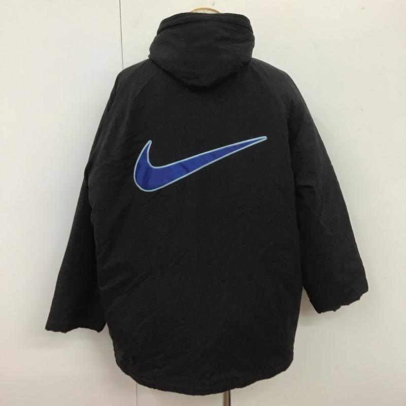 ナイキ NIKE ジャケット、上着 ジャンパー、ブルゾン ジップアップジャケット ジャンパー ナイロンジャケット ベンチコート アウター 90S M ロゴ、文字 黒 / ブラック / メンズ USED 古着 中古 10110386