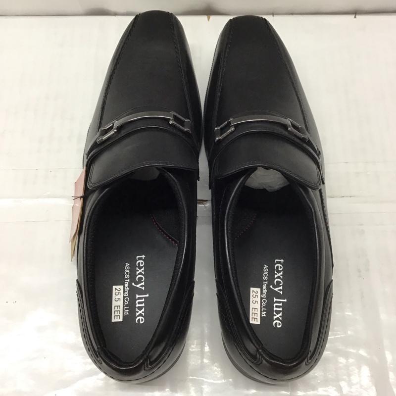 アシックス ASICS 革靴 革靴 TU-7026 texcy luxe ビットスリッポン 箱有 25.5cm 25.5cm 無地 黒 / ブラック / メンズ USED 古着 中古 10111740