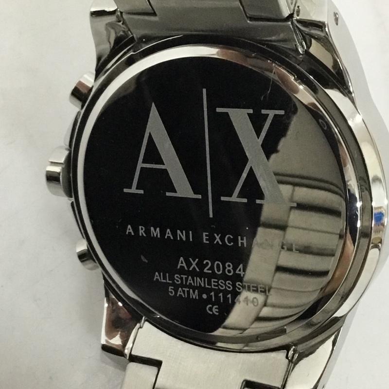 アルマーニエクスチェンジ ARMANI EXCHANGE 腕時計 アナログ(クォーツ式) AX2084 ロゴ、文字 銀 / シルバー / X 黒 / ブラック / メンズ USED 古着 中古 10129443