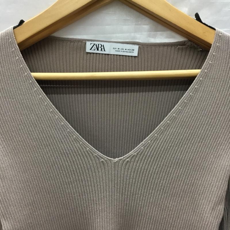 ザラ ZARA カットソー 長袖 M 無地 ベージュ / ベージュ / レディース USED 古着 中古 10121969