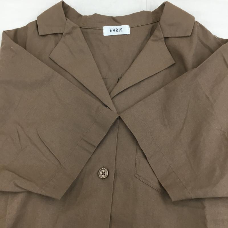 エヴリス EVRIS シャツ、ブラウス 半袖 FREE 無地 茶 / ブラウン / レディース USED 古着 中古 10137602