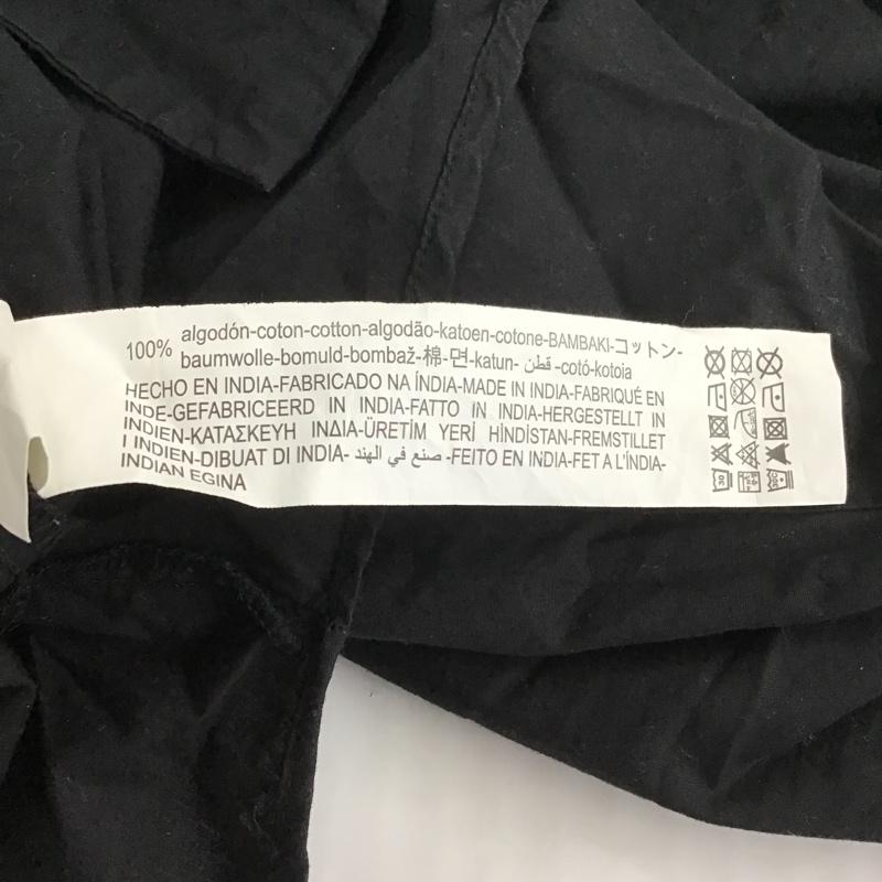 ザラ ZARA シャツ、ブラウス 半袖 半袖シャツ ロングシャツ ノーカラーシャツ 前開カーディガン M 無地 黒 / ブラック / レディース USED 古着 中古 10105941