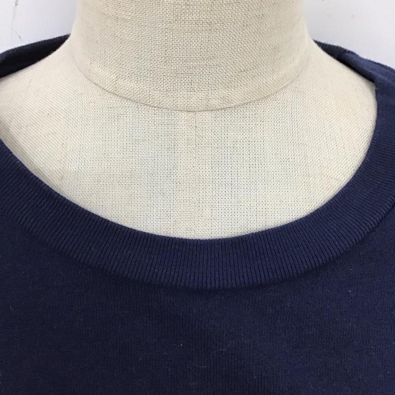 ニコアンド niko and... Tシャツ 長袖 M プリント 紺 / ネイビー / レディース USED 古着 中古 10122207