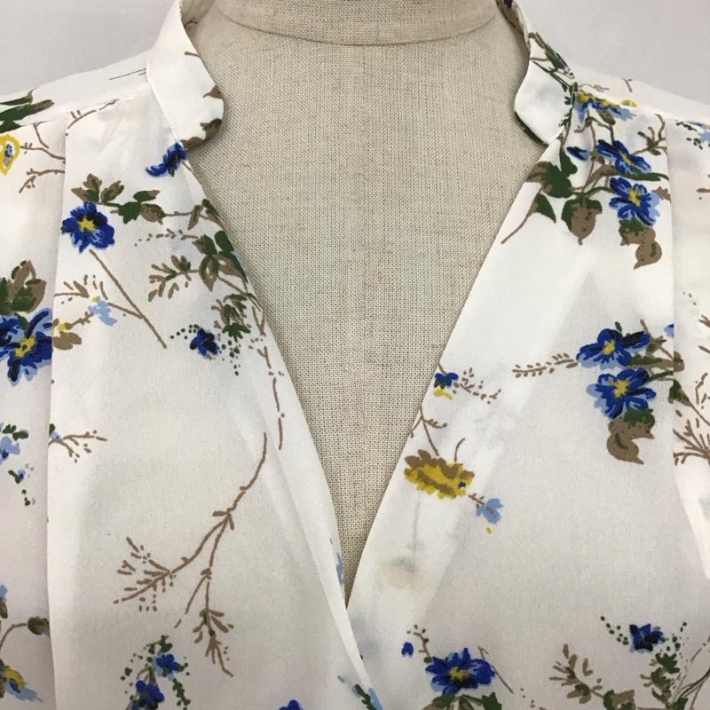 ビス ViS シャツ、ブラウス 半袖 BVH-1873-A 花柄スキッパーブラウス フレンチスリーブ タグ付き M 花柄 白 / ホワイト / レディース USED 古着 中古 10116195