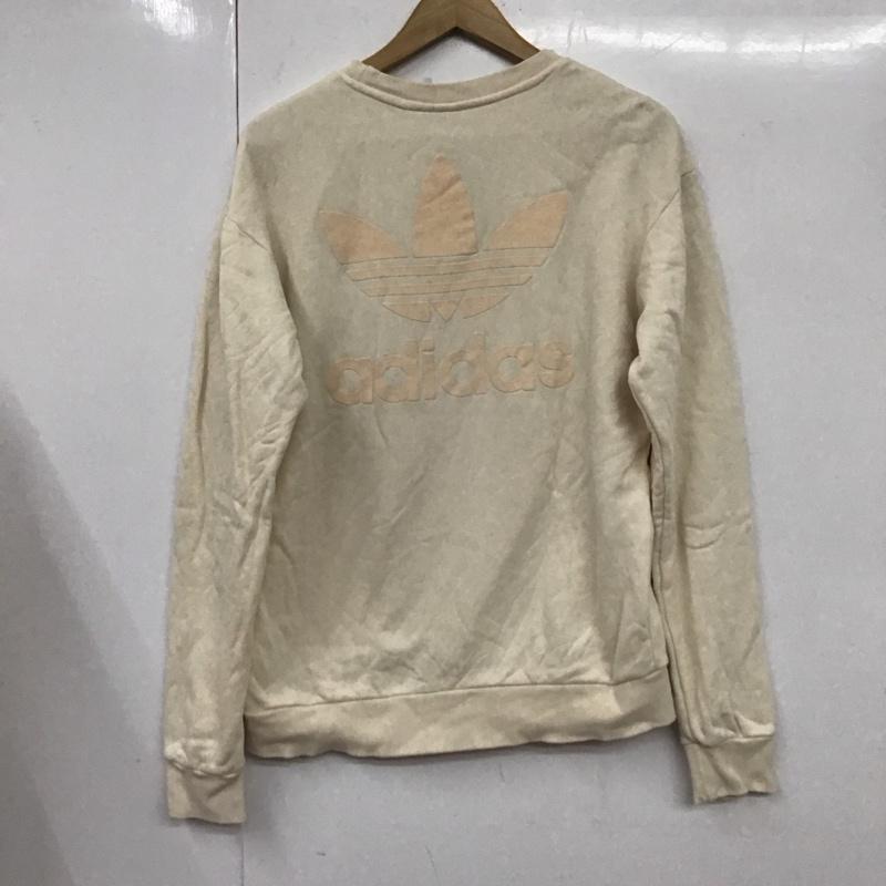 アディダス adidas トレーナー 長袖 HK2794 TRF SER CREW ST スウェット S ロゴ、文字 アイボリー / アイボリー / メンズ USED 古着 中古 10107063