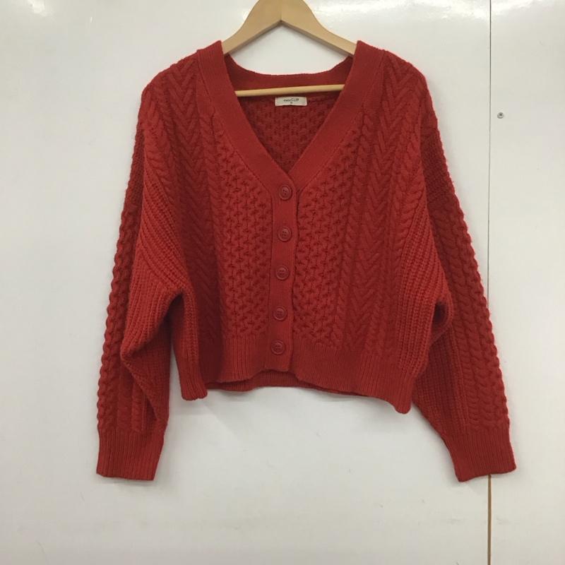 スタディオクリップ studio CLIP カーディガン 長袖 M 無地 赤 / レッド / レディース USED 古着 中古 10133348