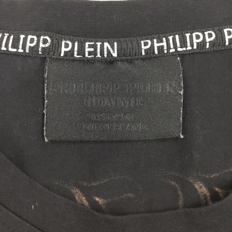 フィリッププレイン PHILIPP PLEIN Tシャツ 半袖 半袖カットソー プリントTシャツ クルーネックカットソー L プリント 黒 / ブラック /  メンズ USED 古着 中古 10109297