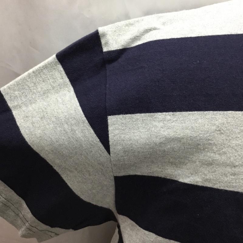 ナッカード KNACKERED Tシャツ 半袖 半袖カットソー プリントTシャツ クルーネックカットソー ボーダーカットソー XL ボーダー柄 灰 / グレー / X 紺 / ネイビー /  メンズ USED 古着 中古 10108529