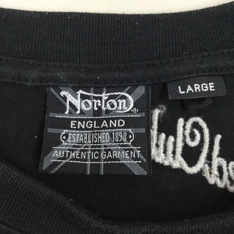 ノートン Norton Tシャツ 半袖 半袖カットソー プリントTシャツ クルーネックカットソー L プリント 黒 / ブラック /  メンズ USED 古着 中古 10108704