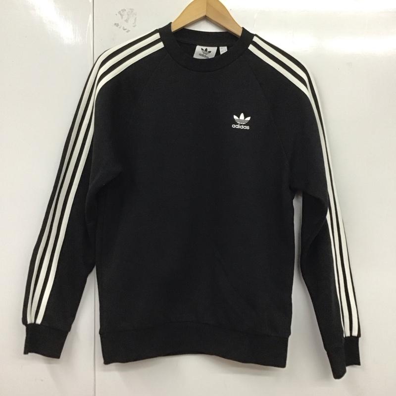 アディダス adidas トレーナー 長袖 gn3487 アディカラークラシックス3ストライプクルースウェット スポーツウェア XS ロゴ、文字 黒 / ブラック / メンズ USED 古着 中古 10124715
