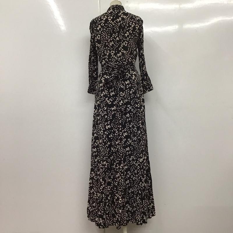 ザラ ZARA ワンピース ロングスカート 七分丈ロングワンピース シャツワンピース 前開きシャツロングワンピース XS ヒョウ柄・レオパード柄 白 / ホワイト / X 黒 / ブラック / レディース USED 古着 中古 10110454