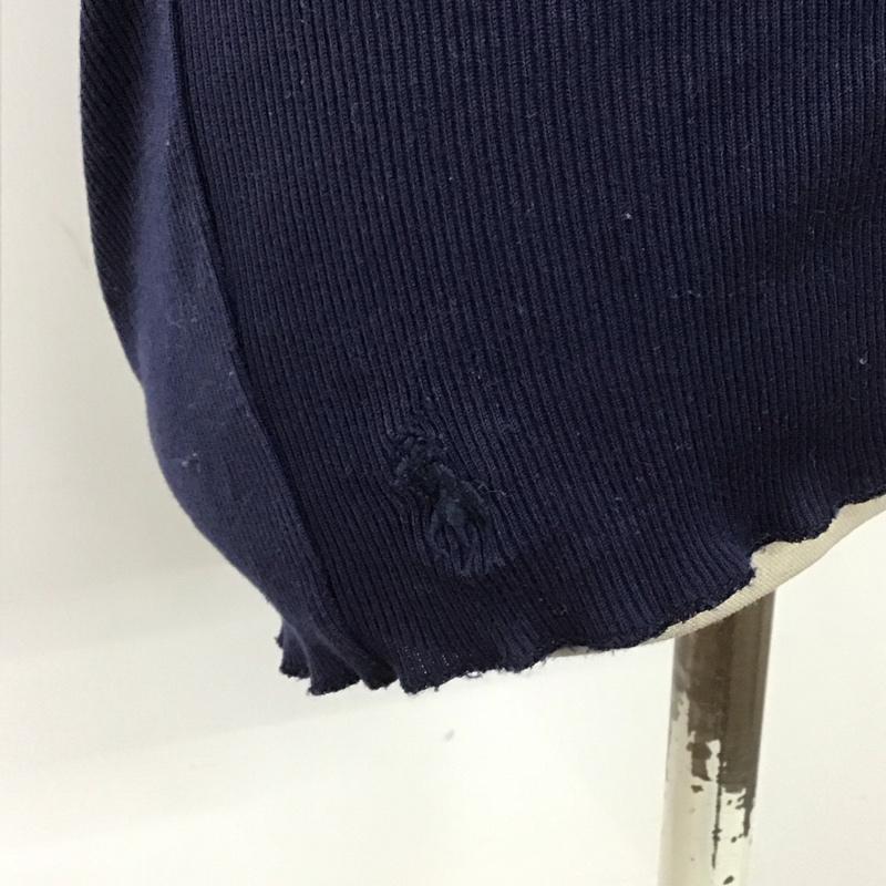 ラルフローレン RALPHLAUREN Tシャツ 半袖 KK RL KM 23 72 Uネック リブ L ワンポイント 紺 / ネイビー / レディース USED 古着 中古 10109609
