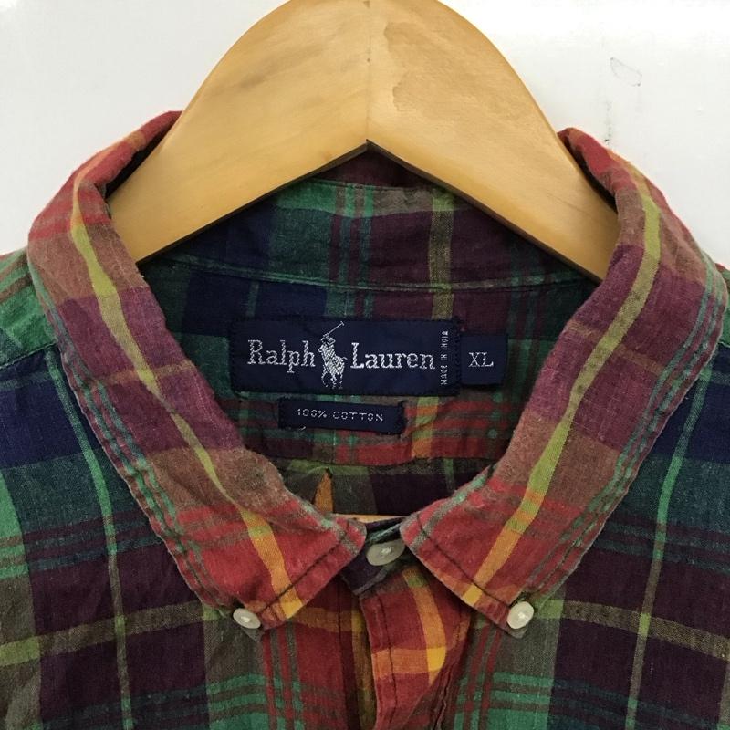 ラルフローレン RALPHLAUREN シャツ、ブラウス 長袖 長袖シャツ チェックシャツ カラーシャツ ボタンダウンシャツ XL チェック マルチカラー / マルチカラー / メンズ USED 古着 中古 10138416