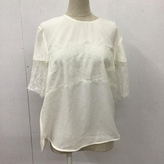 ザラ ZARA カットソー 半袖 4437 052 251 袖レース M レース柄 白 / ホワイト /  レディース USED 古着 中古 10108325