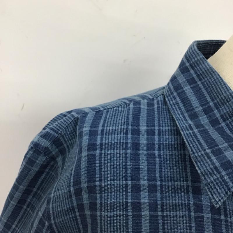 ラルフローレン RALPHLAUREN シャツ、ブラウス 長袖 フリル コットン リネン S チェック 青 / ブルー / レディース USED 古着 中古 10114757