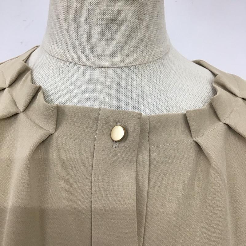 オペークドットクリップ OPAQUE.CLIP シャツ、ブラウス 長袖 長袖シャツ ノーカラーシャツ 長袖カットソー L 無地 ベージュ / ベージュ / レディース USED 古着 中古 10114330