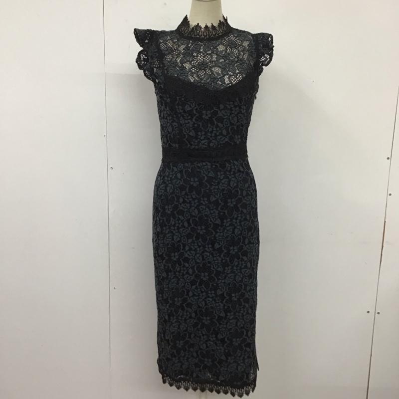 ザラ ZARA ワンピース ロングスカート 8741 025 031 ノースリーブ ミディ丈 レース ドレス XS レース柄 黒 / ブラック / X 緑 / グリーン / レディース USED 古着 中古 10109499