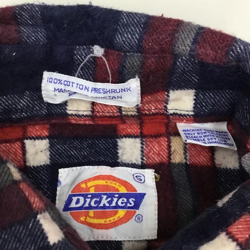 ディッキーズ Dickies シャツ、ブラウス 長袖 ネルシャツ S チェック 白 / ホワイト / X 赤 / レッド / X 紺 / ネイビー / メンズ USED 古着 中古 10118844