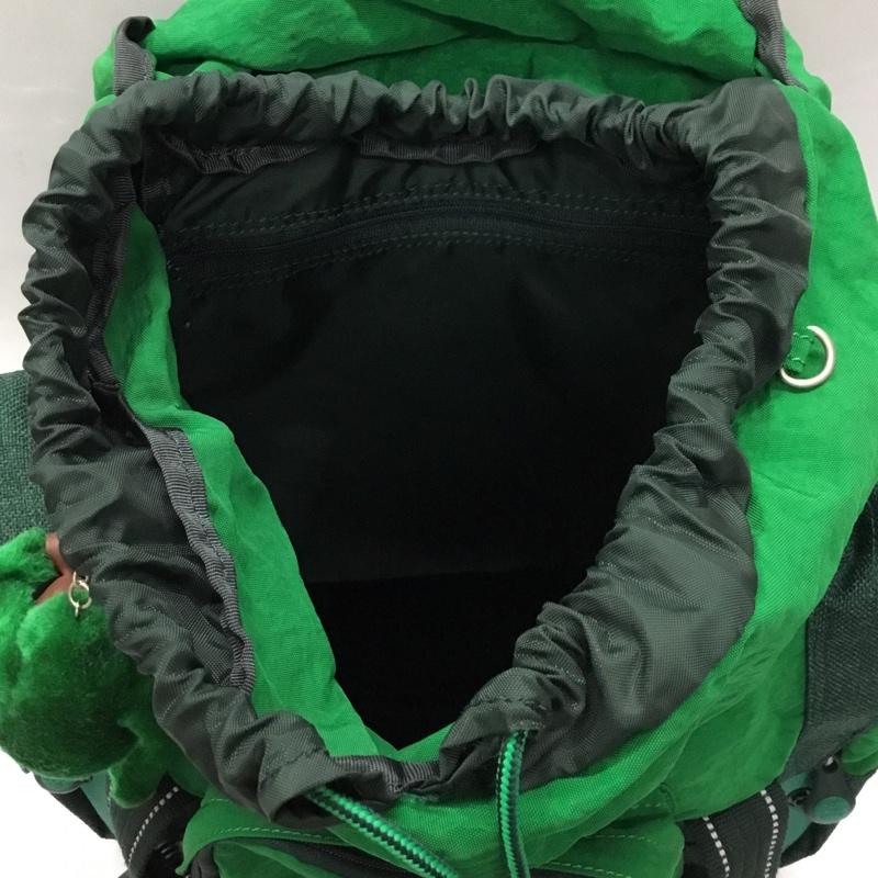 キプリング kipling リュックサック、デイパック リュックサック、デイバッグ バックパック ゴリラ ロゴ、文字 緑 / グリーン / レディース USED 古着 中古 10107613