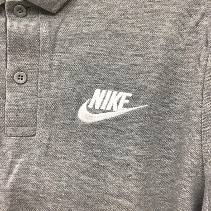 ナイキ NIKE ポロシャツ 半袖 CN8764-063 ロゴ L ロゴ、文字 灰 / グレー / メンズ USED 古着 中古 10133272