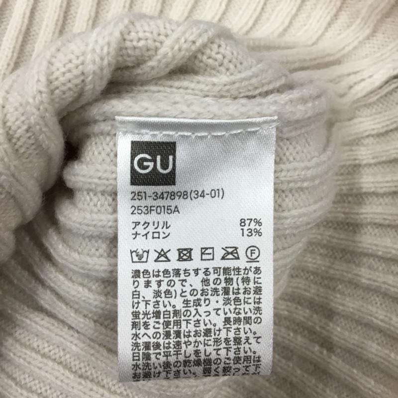 ジーユー GU ニット、セーター 長袖 251-347898 マルチウェイセーター タートルネック ニットカットソー M 無地 ベージュ / ベージュ /  レディース USED 古着 中古 10109989