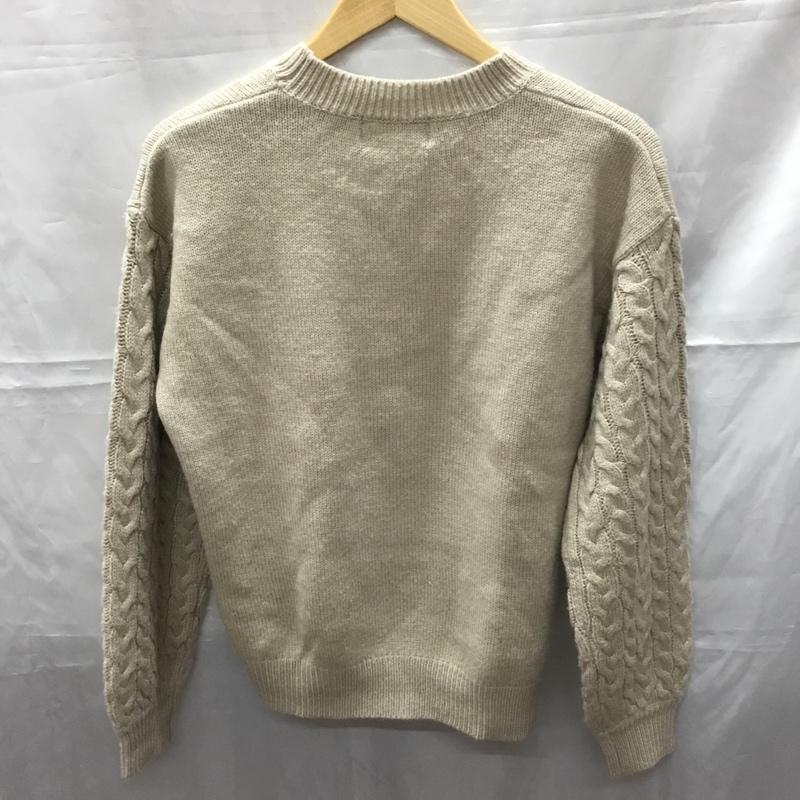 アズールバイマウジー AZUL BY MOUSSY ニット、セーター 長袖 250DSA70-190B ARM CABLE KNIT TOPS M 無地 ベージュ / ベージュ /  レディース USED 古着 中古 10110753