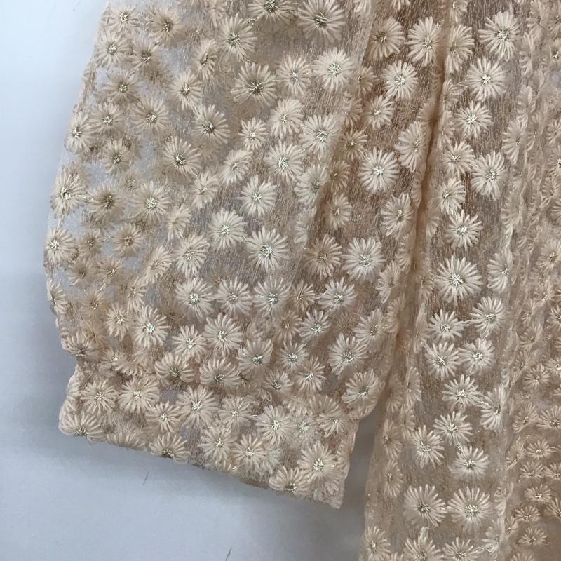 アルシーヴ archives カットソー 半袖 刺繍 桃 / ピンク / レディース USED 古着 中古 10133307