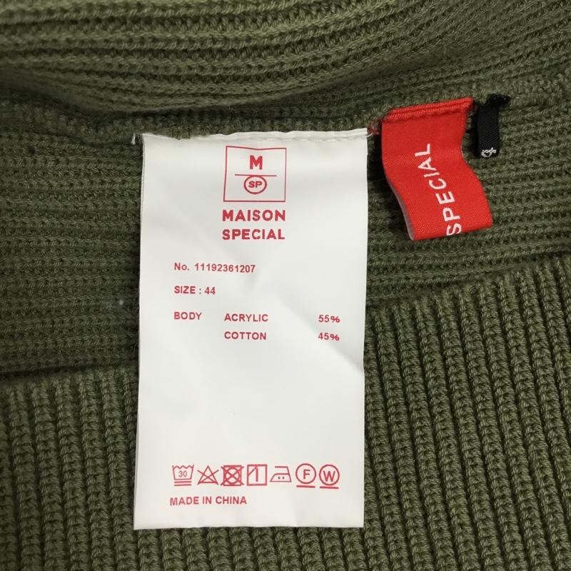 メゾンスペシャル MAISON SPECIAL ニット、セーター 長袖 11192361207 長袖ニットカットソー セーター タートルネック M 無地 カーキ / カーキ / メンズ USED 古着 中古 10120131