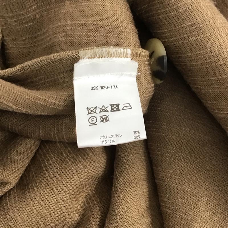 オスカー OSKER ワンピース ロングスカート 長袖ロングワンピース フレアスカート カラーシャツワンピース S 無地 茶 / ブラウン / レディース USED 古着 中古 10138347