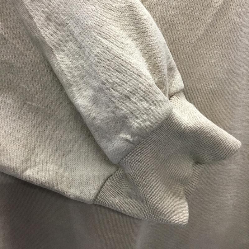 チャンピオン Champion トレーナー 長袖 長袖スウェット 長袖トレーナー リブカットソー 長袖カットソー 刺繍トレーナー L ロゴ、文字 ベージュ / ベージュ / メンズ USED 古着 中古 10106410
