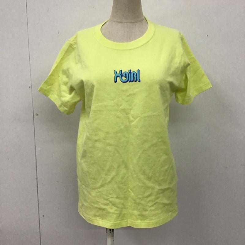 エックスガール X-girl Tシャツ 半袖 1 ロゴ、文字 黄 / イエロー / レディース USED 古着 中古 10109098