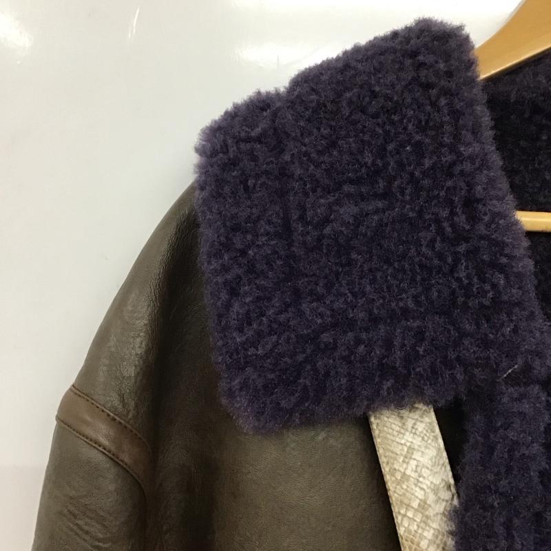 ムルーア MURUA ジャケット、上着 ジャンパー、ブルゾン 012150200401-01 ルーズフェイクムートンブルゾン M 無地 茶 / ブラウン / X 紫 / パープル / レディース USED 古着 中古 10137723