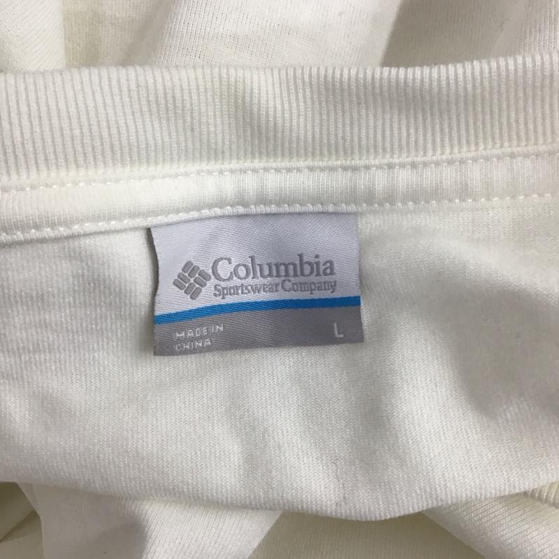 コロンビア Columbia カットソー 長袖 221 pm0469 長袖Tシャツ ロングスリーブカットソー クルーネックカットソー L ロゴ、文字 白 / ホワイト / メンズ USED 古着 中古 10107985