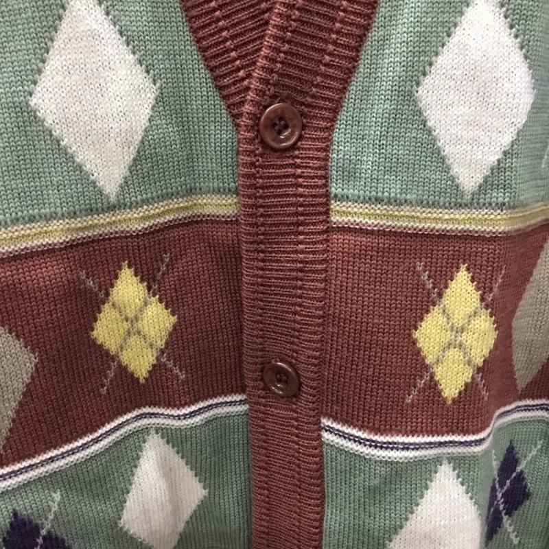 ダックス DAKS ベスト ベスト ゴルフ 前開き Vネック M アーガイル柄 茶 / ブラウン / メンズ USED 古着 中古 10117806