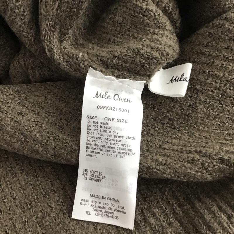 ミラオーウェン Mila Owen ニット、セーター 長袖 長袖ニットカットソー Vネック セーター ONE SIZE 無地 茶 / ブラウン / レディース USED 古着 中古 10145415