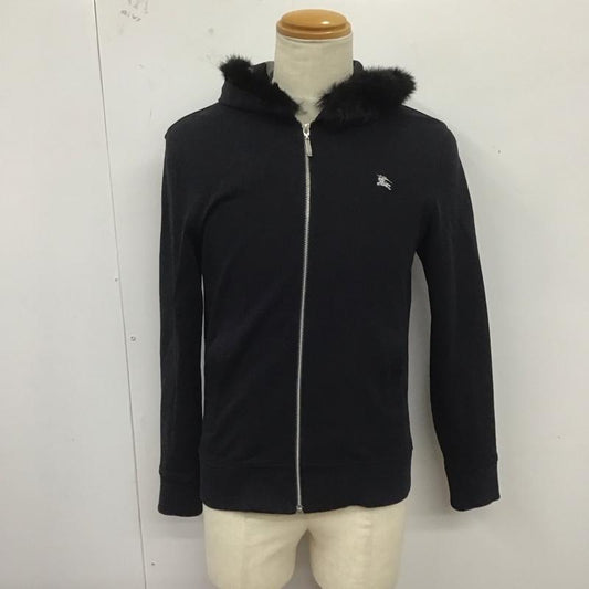バーバリーブラックレーベル BURBERRY BLACK LABEL パーカー 長袖 ジップアップパーカー 長袖パーカー フード付きパーカー 2 ロゴ、文字 黒 / ブラック /  メンズ USED 古着 中古 10124550