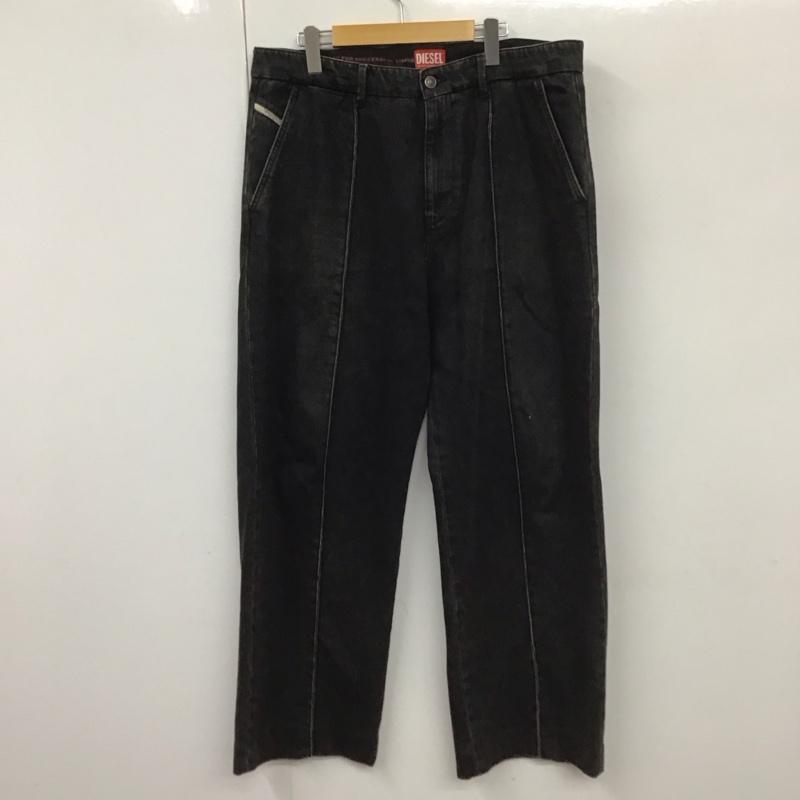 ディーゼル DIESEL パンツ デニム、ジーンズ デニムパンツ ワイドパンツ カジュアルパンツ 36インチ 無地 黒 / ブラック / メンズ USED 古着 中古 10131151